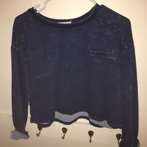 Blue sweater crop top